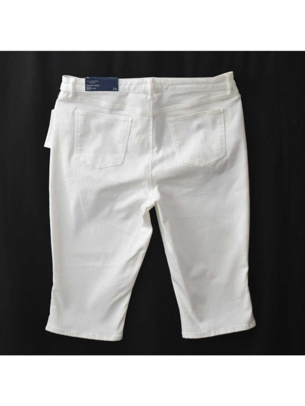 Talbots Flawless Slimming Pedal Pusher White Denim Capris Womens Pants Size 16P - Picture 2 of 8